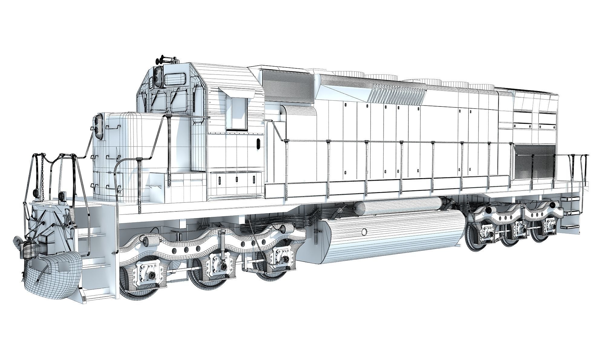 Locomotive Train BNSF 3D model_15