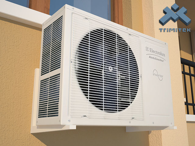 Low Poly Air Conditioner Low-poly 3D model_1