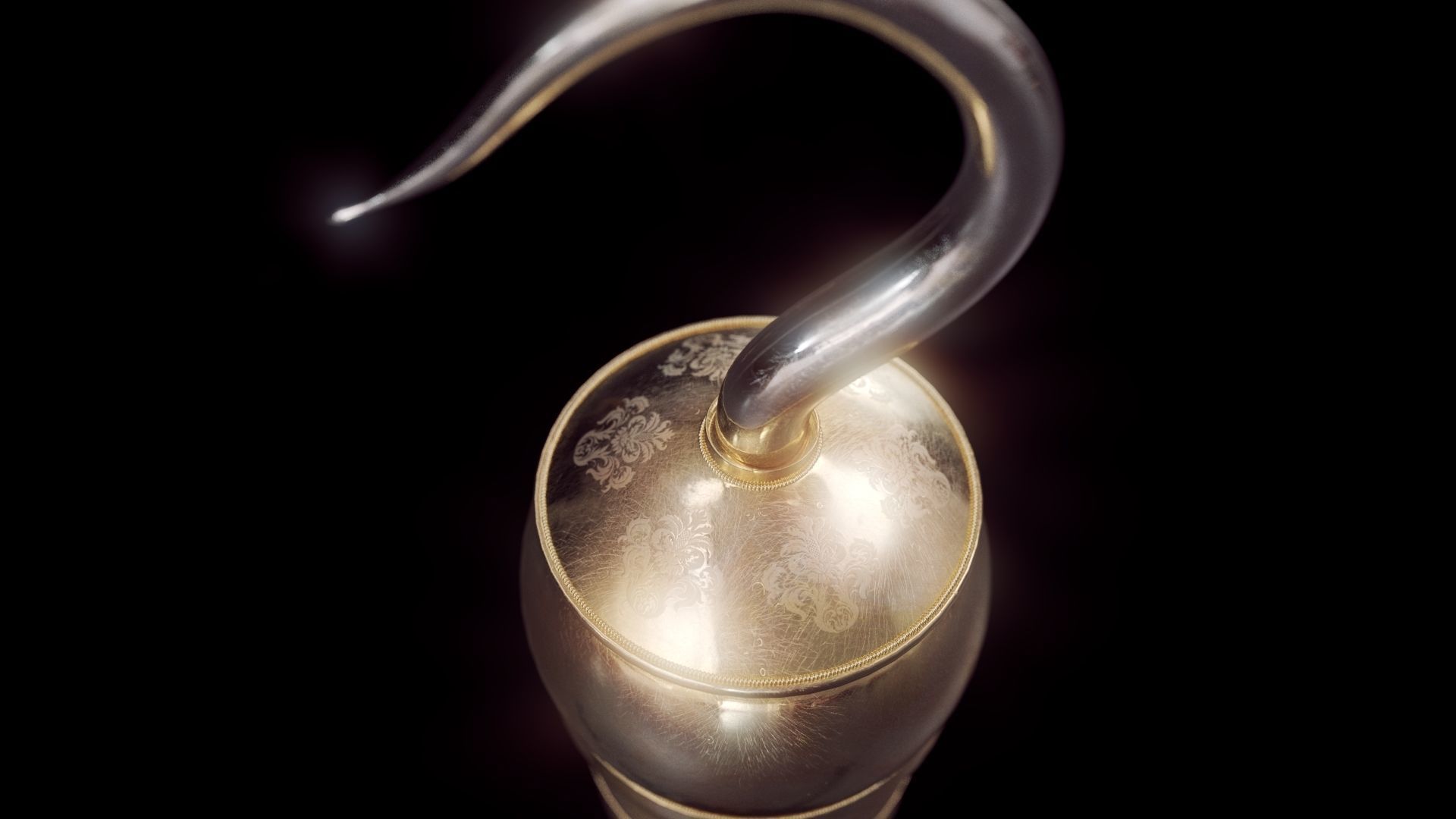 Hook golden PBR 3D model_3