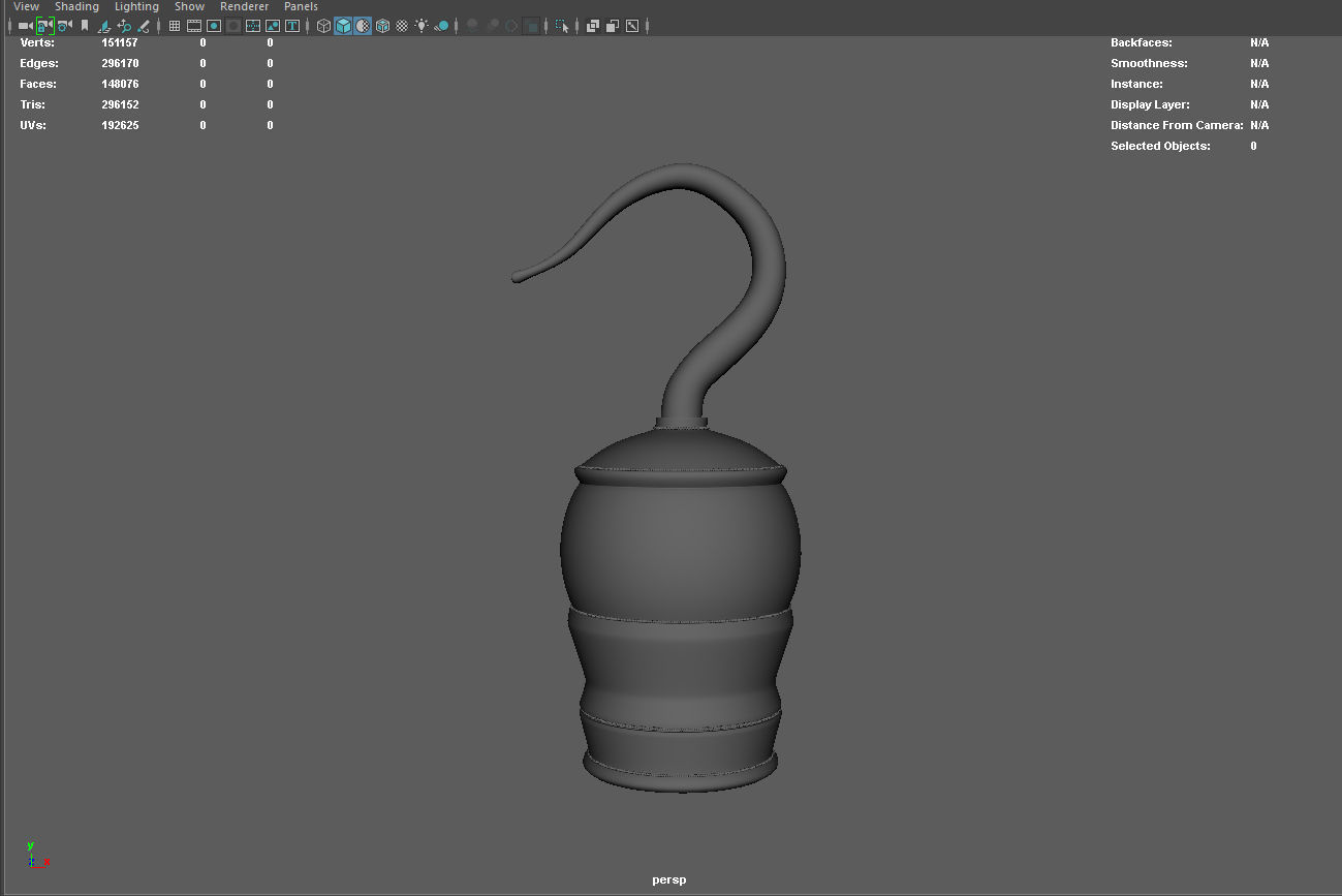 Hook golden PBR 3D model_4