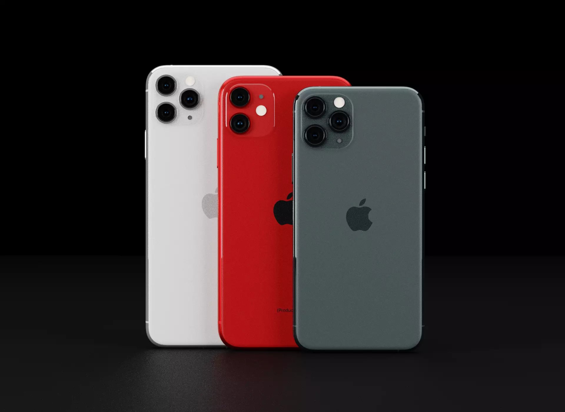 Apple iPhone 11 and 11 Pro and 11 Pro Max Official Colors Low-poly 3D model_0