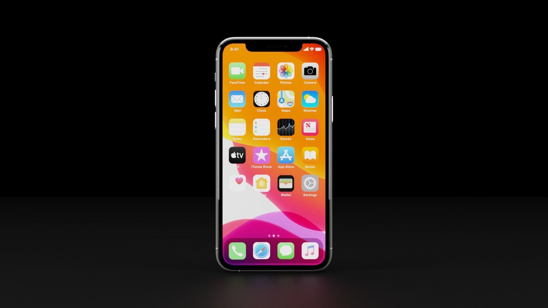 Apple iPhone 11 and 11 Pro and 11 Pro Max Official Colors Low-poly 3D model_22
