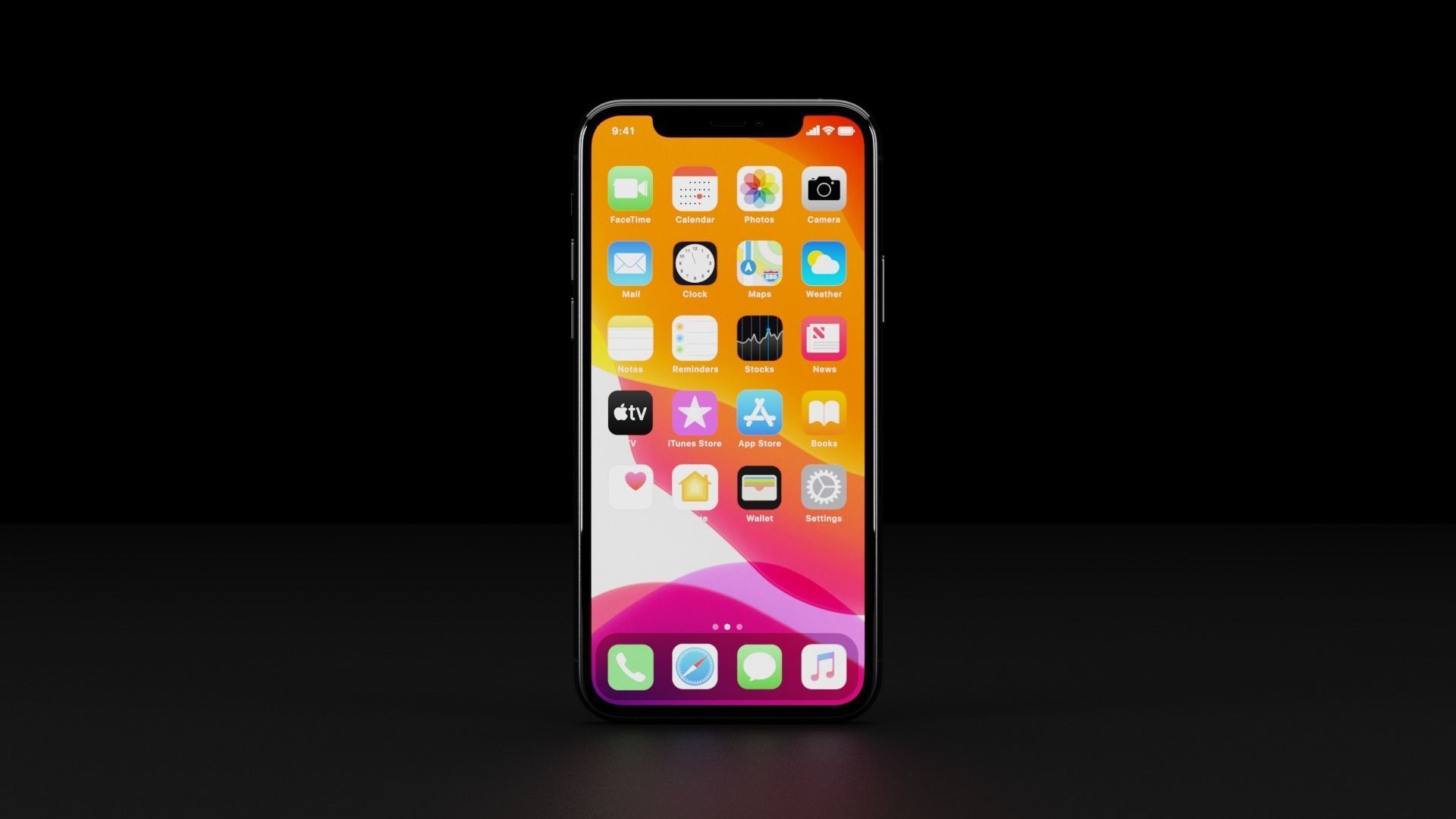 Apple iPhone 11 and 11 Pro and 11 Pro Max Official Colors Low-poly 3D model_19