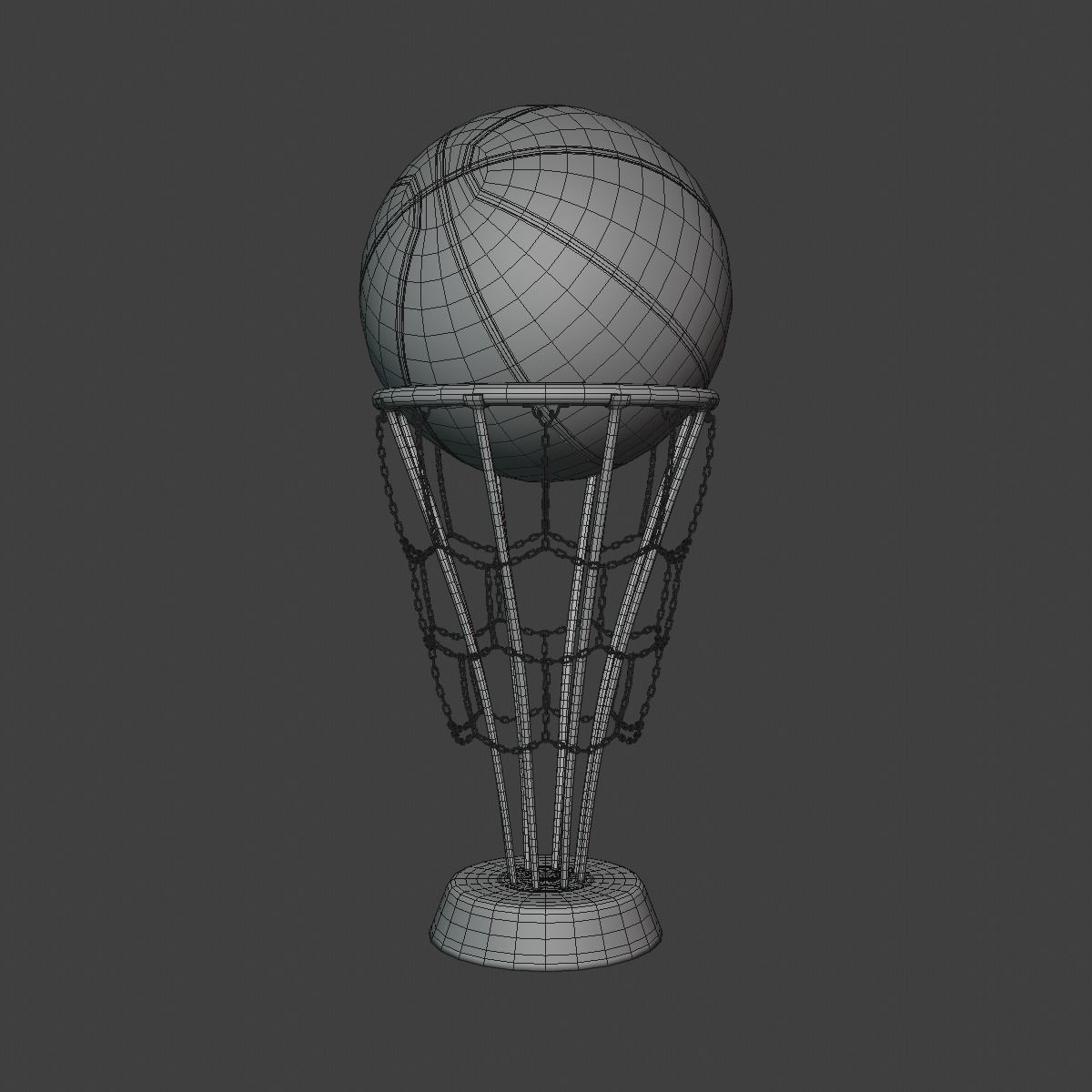 Basketball Trophy Gold Silver 3D model_3
