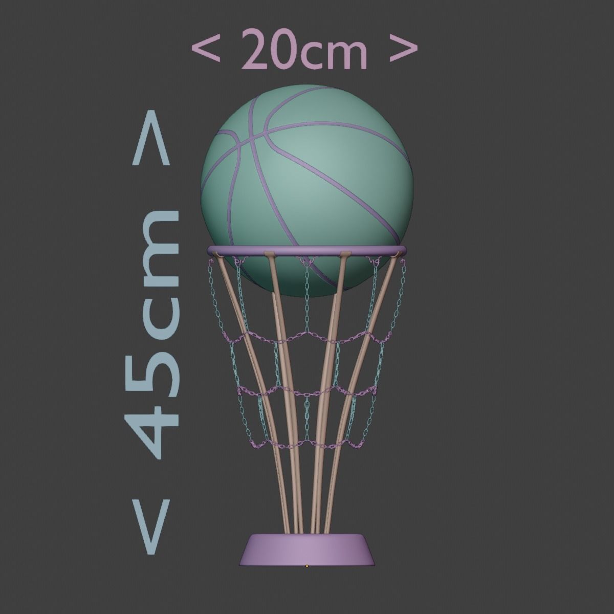 Basketball Trophy Gold Silver 3D model_5