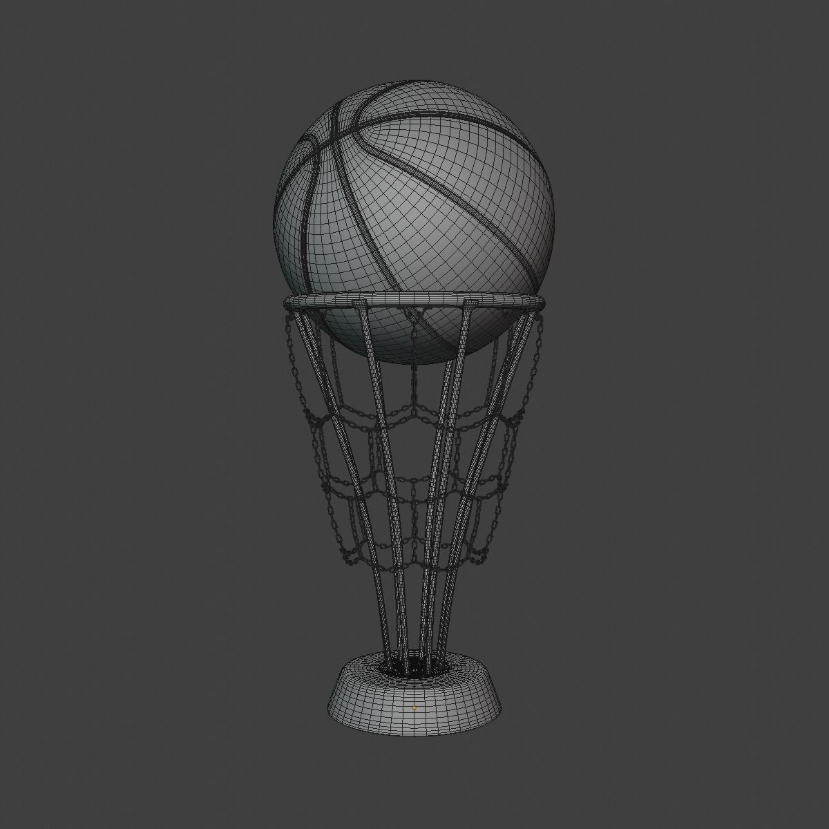 Basketball Trophy Gold Silver 3D model_4