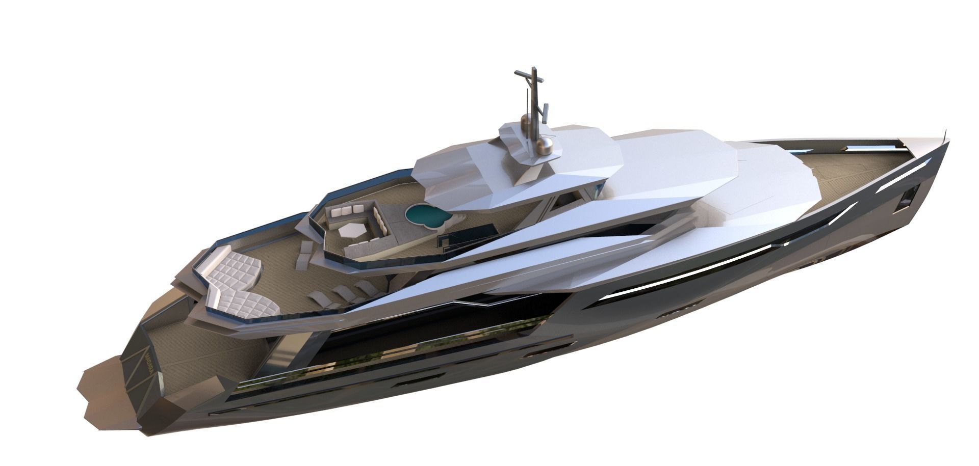 MEGA YACHT EXTERIOR CONCEPT DESIGN 3D model_4