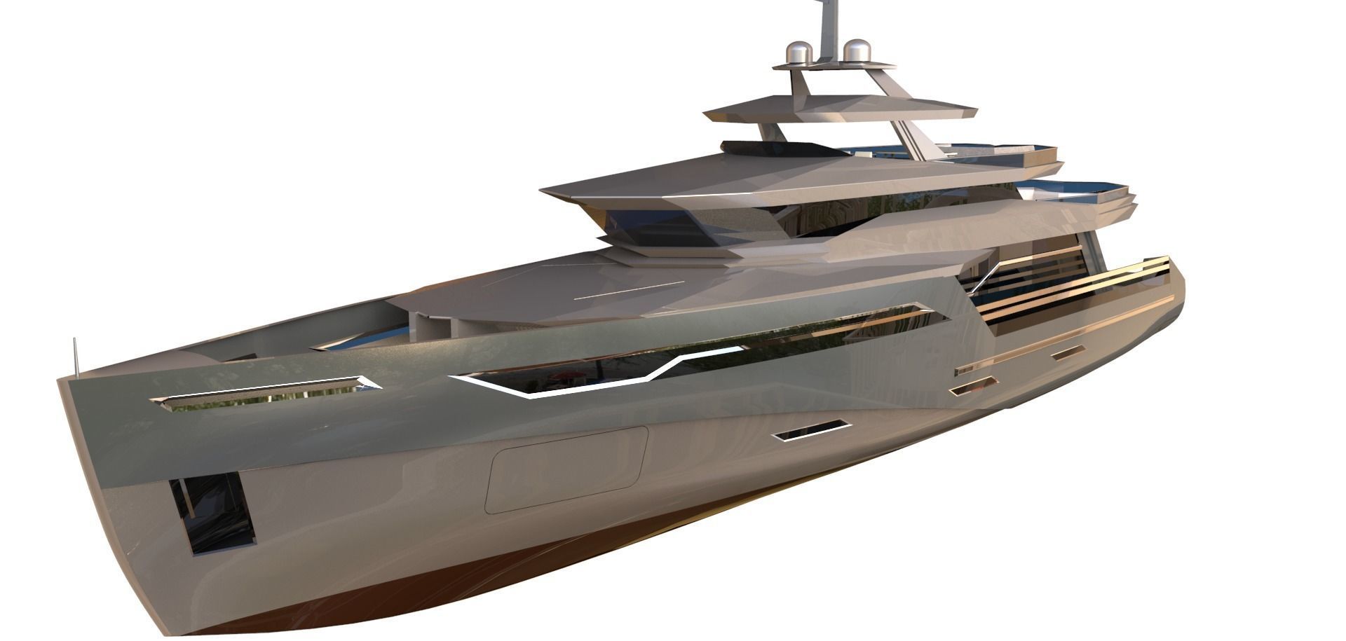 MEGA YACHT EXTERIOR CONCEPT DESIGN 3D model_6