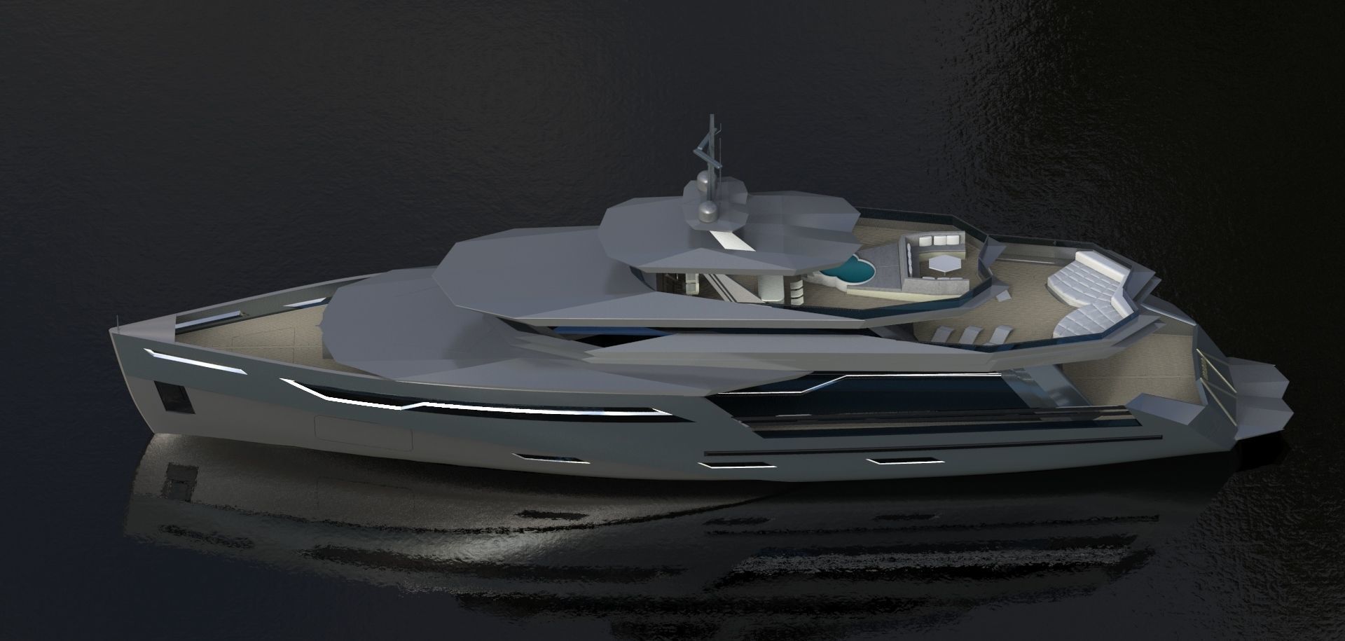 MEGA YACHT EXTERIOR CONCEPT DESIGN 3D model_5