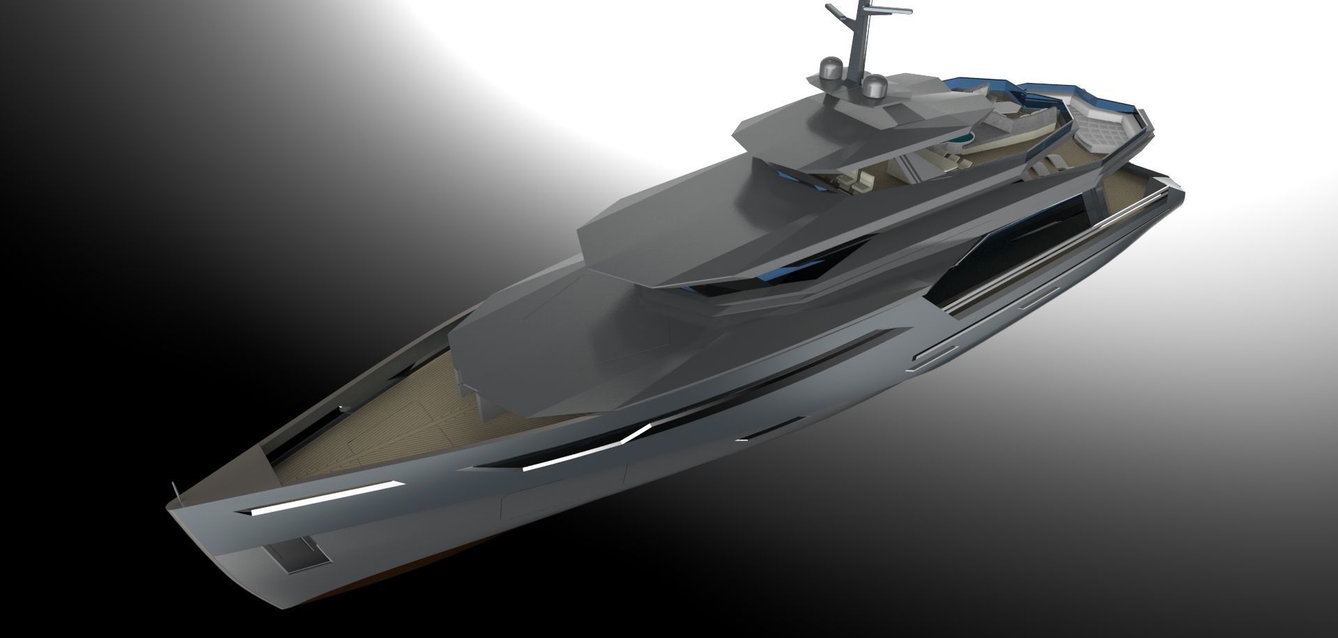 MEGA YACHT EXTERIOR CONCEPT DESIGN 3D model_2