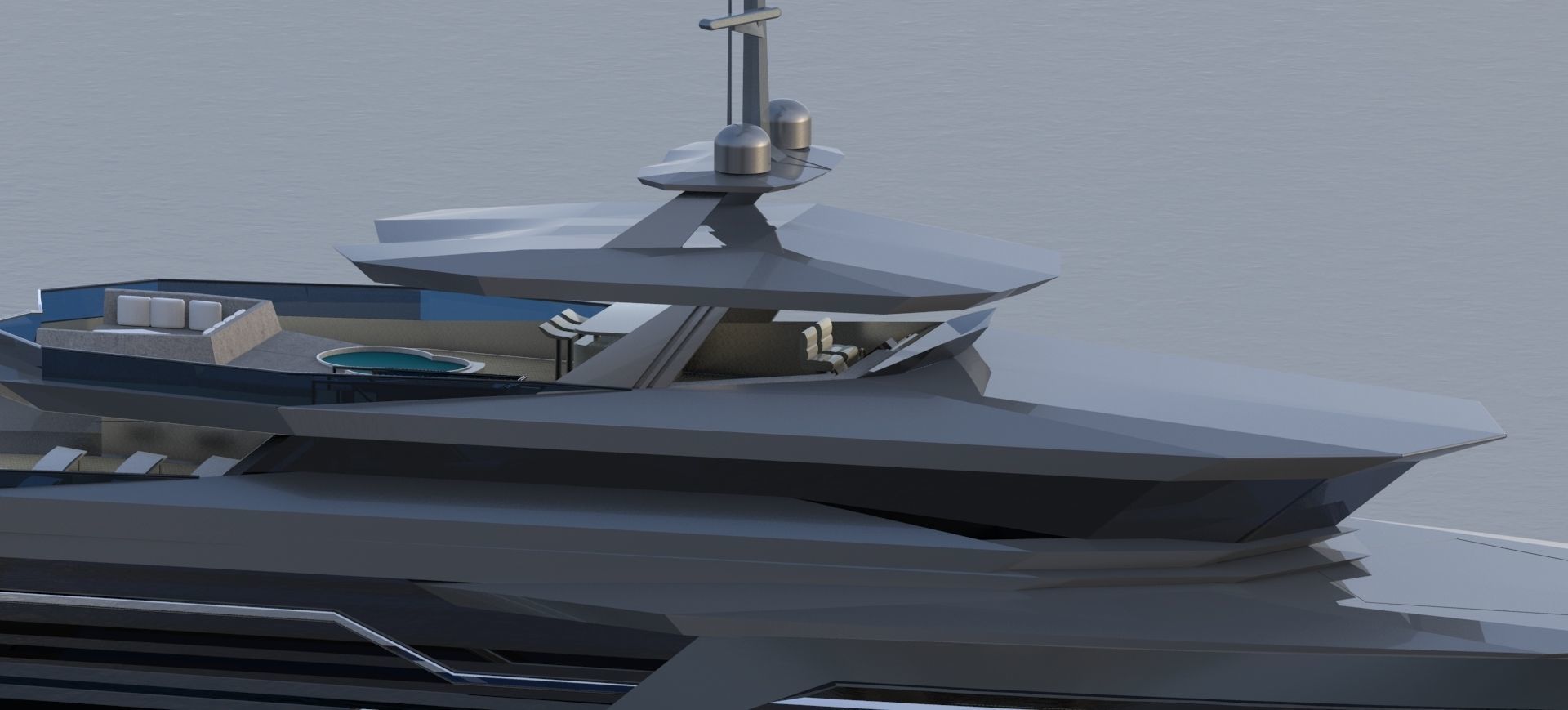 MEGA YACHT EXTERIOR CONCEPT DESIGN 3D model_8