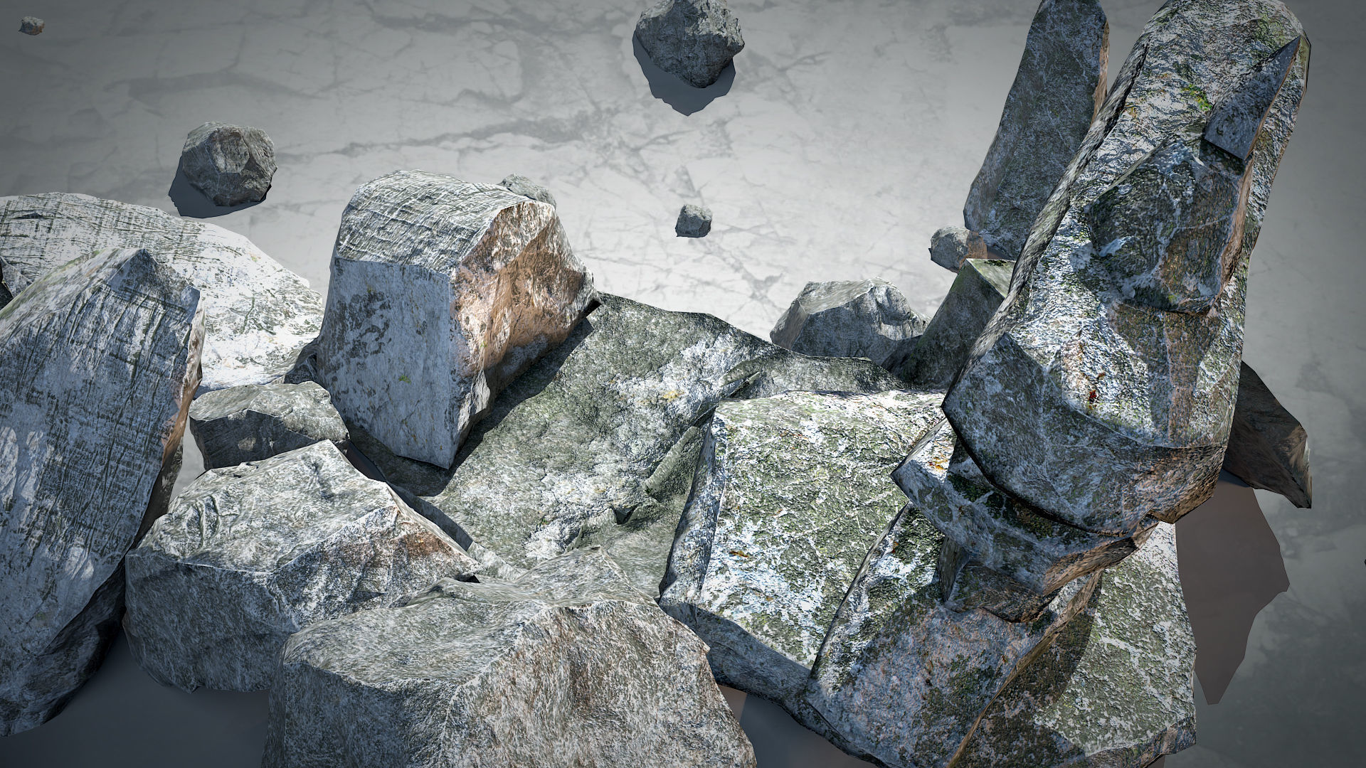 PBR Stones Set 01 3D Model Collection_20