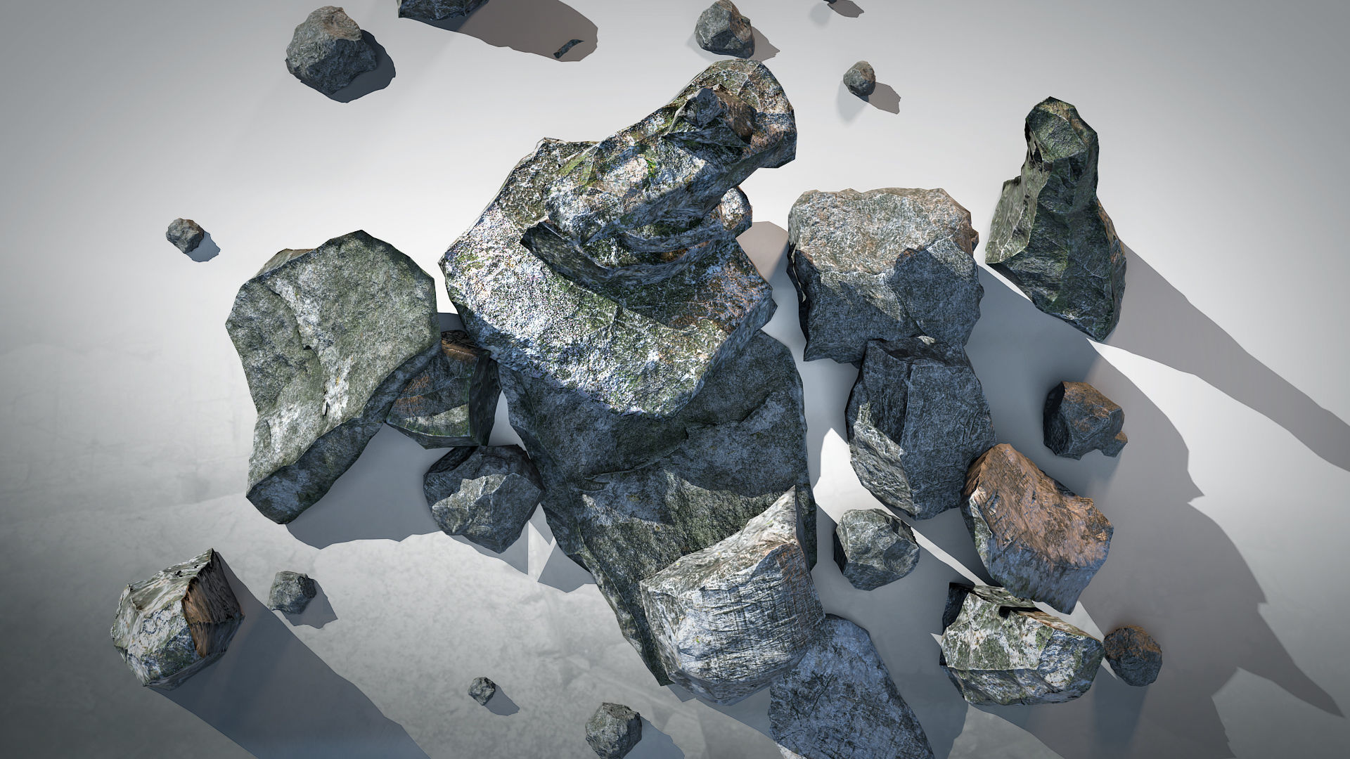PBR Stones Set 01 3D Model Collection_19