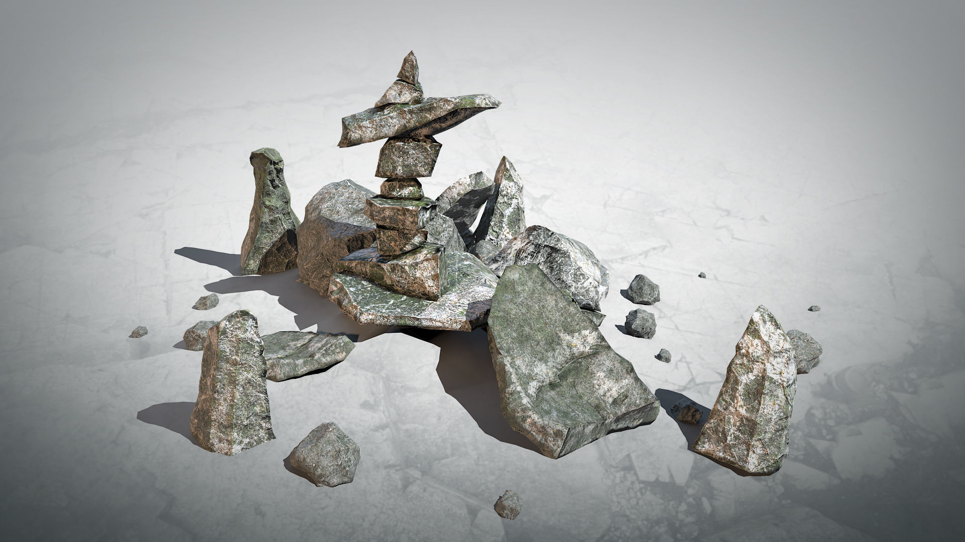 PBR Stones Set 01 3D Model Collection_12