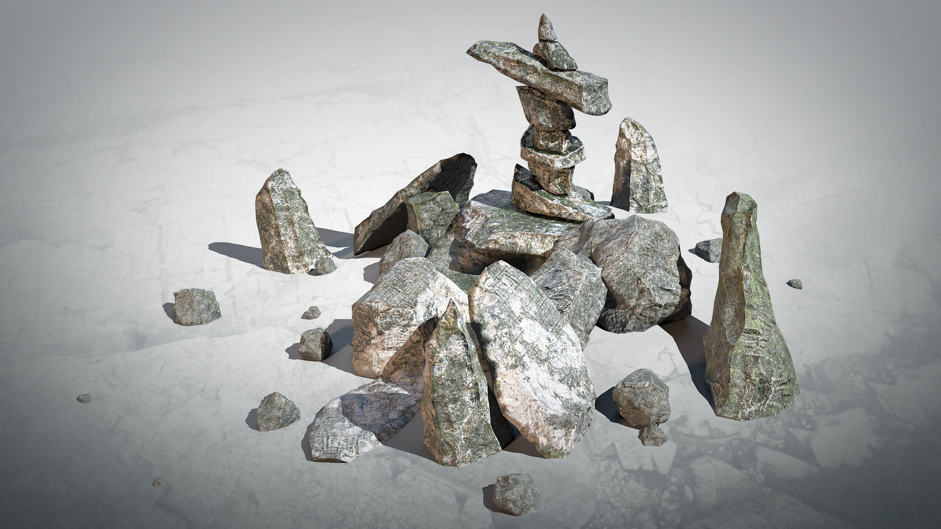 PBR Stones Set 01 3D Model Collection_15