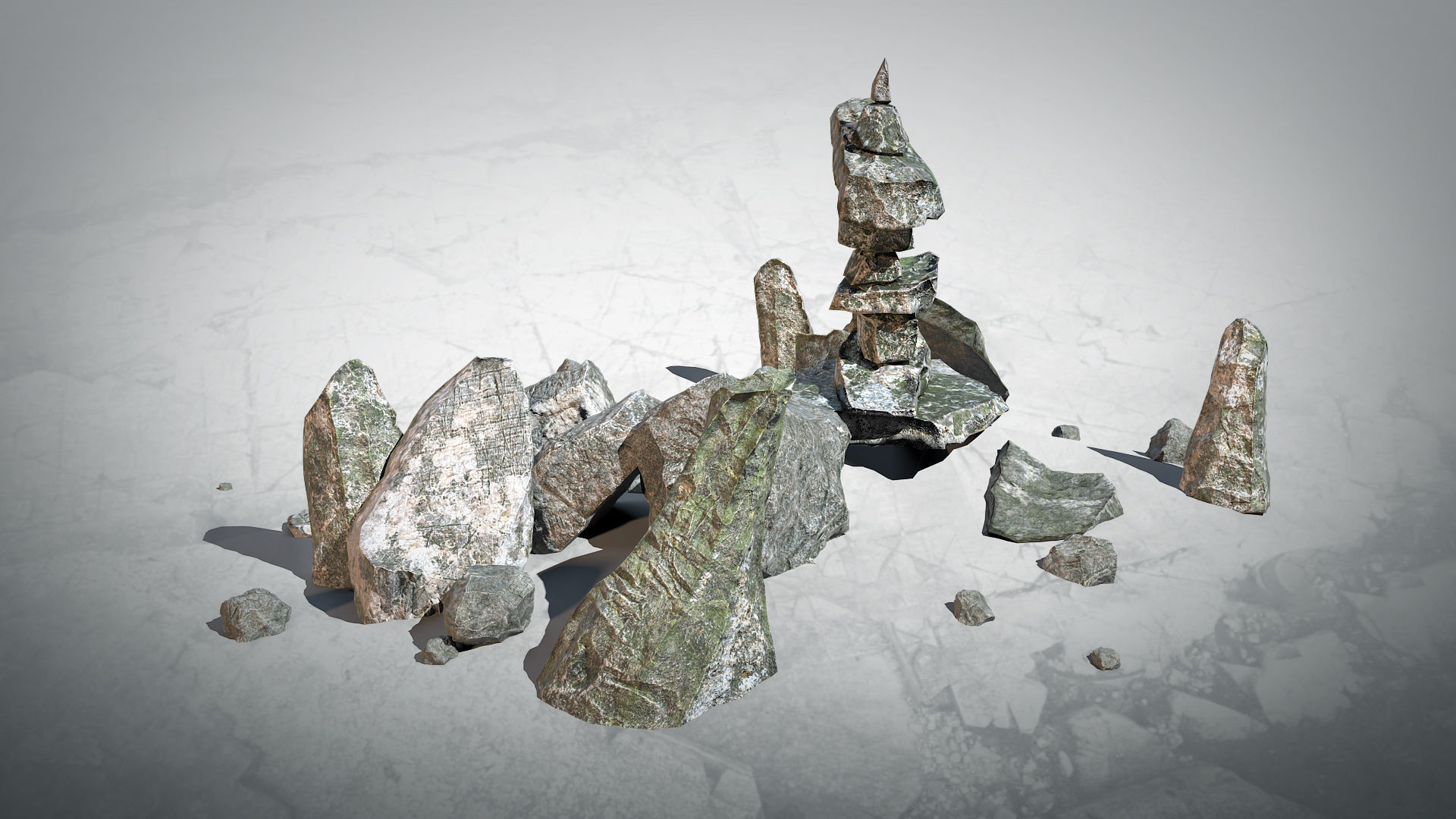 PBR Stones Set 01 3D Model Collection_13