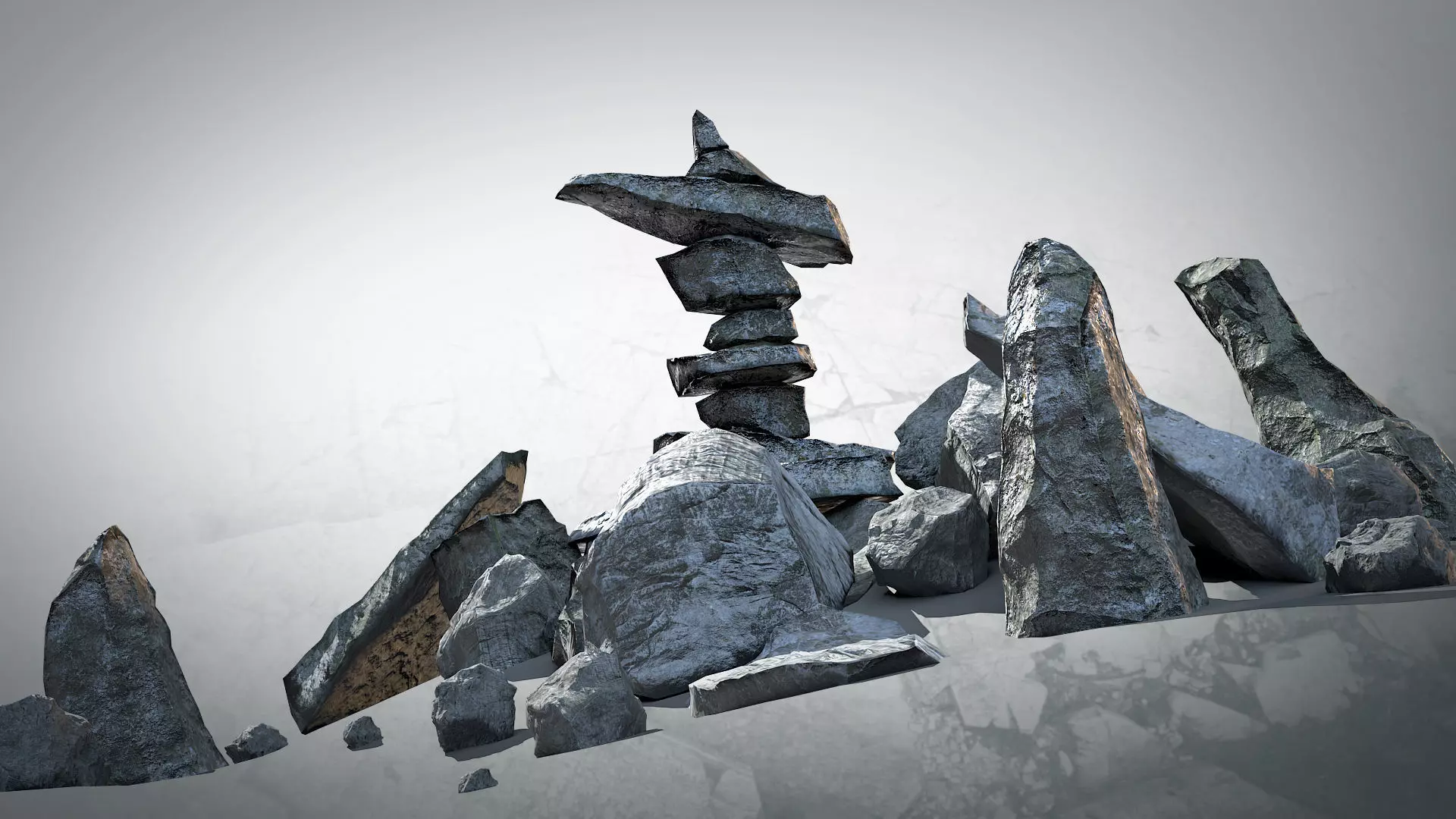 PBR Stones Set 01 3D Model Collection_0