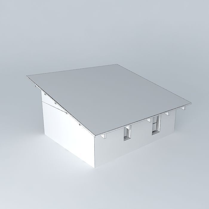 Strawbale Studio House Free 3D model_4