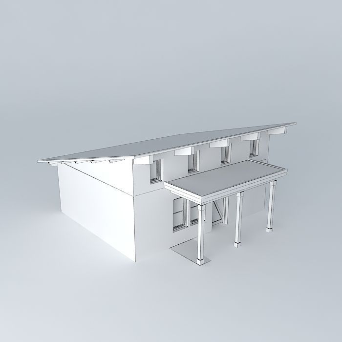 Strawbale Studio House Free 3D model_3