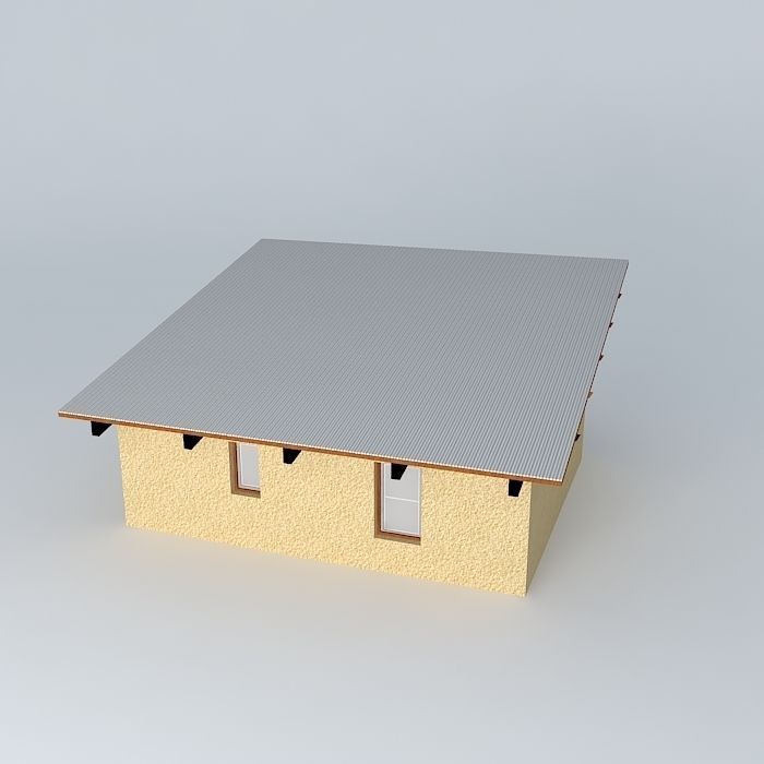 Strawbale Studio House Free 3D model_1