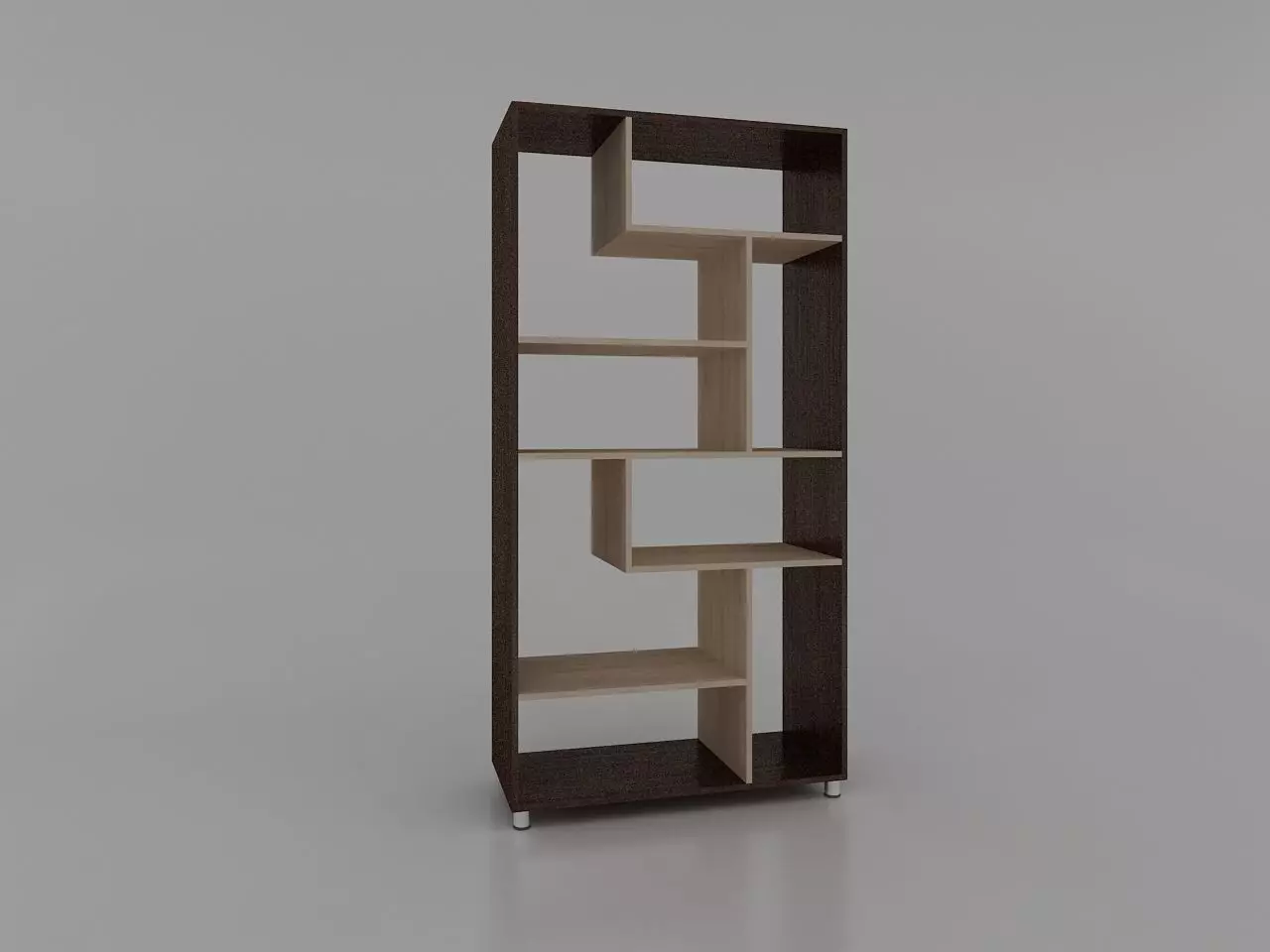 Bookcase with shelves on wheels 3D model_0