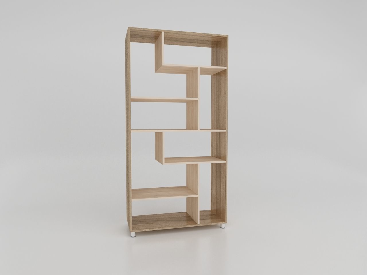 Bookcase with shelves on wheels 3D model_1