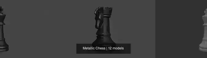Metallic Chess 3D Model Collection