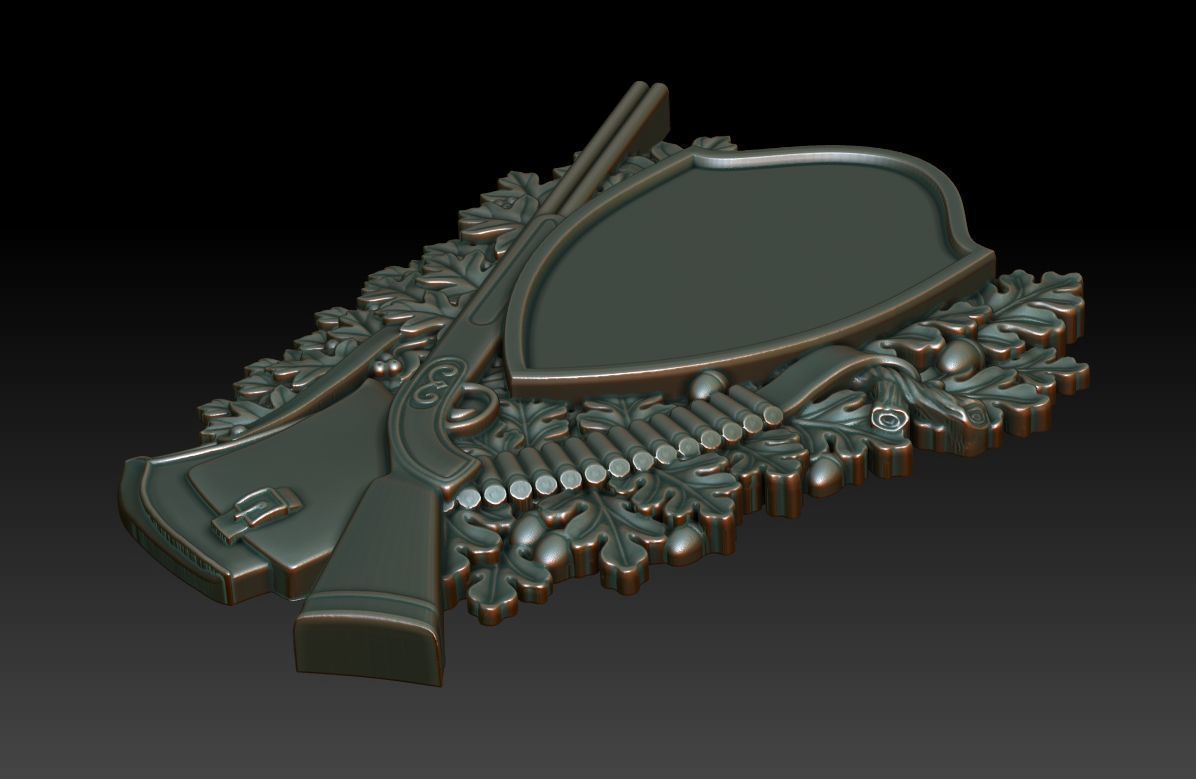 Hunting wall plaque 3d model for CNC 3D print model_9