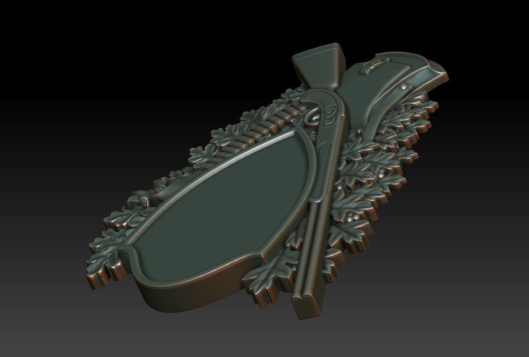 Hunting wall plaque 3d model for CNC 3D print model_12