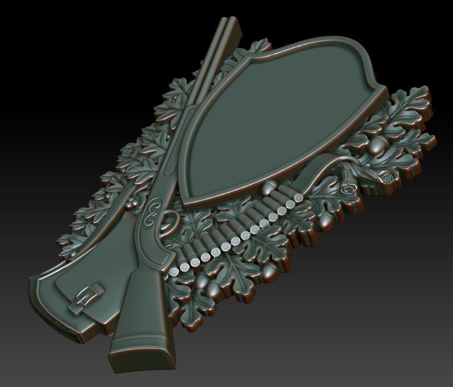 Hunting wall plaque 3d model for CNC 3D print model_1