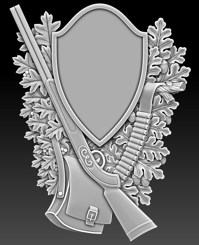 Hunting wall plaque 3d model for CNC 3D print model_6