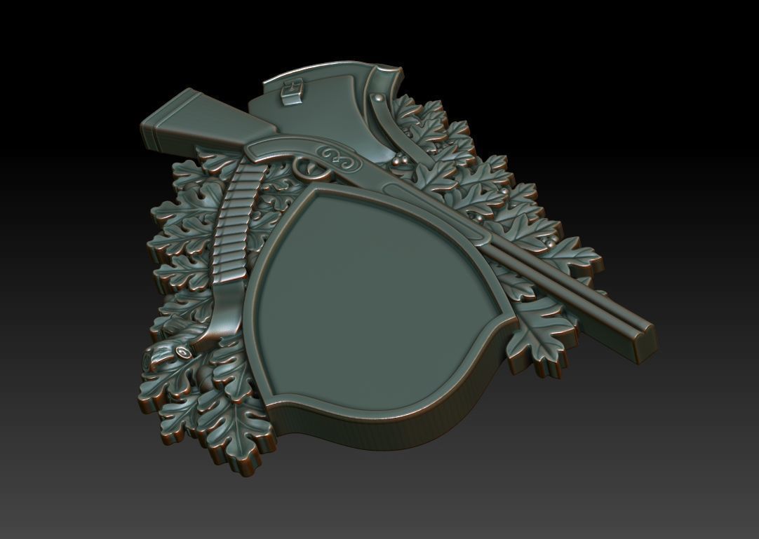 Hunting wall plaque 3d model for CNC 3D print model_11