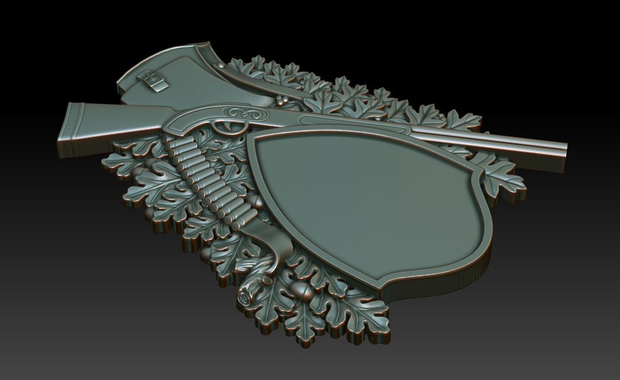 Hunting wall plaque 3d model for CNC 3D print model_10