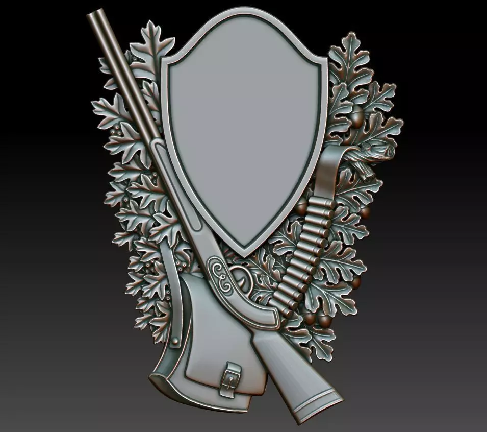 Hunting wall plaque 3d model for CNC 3D print model_0