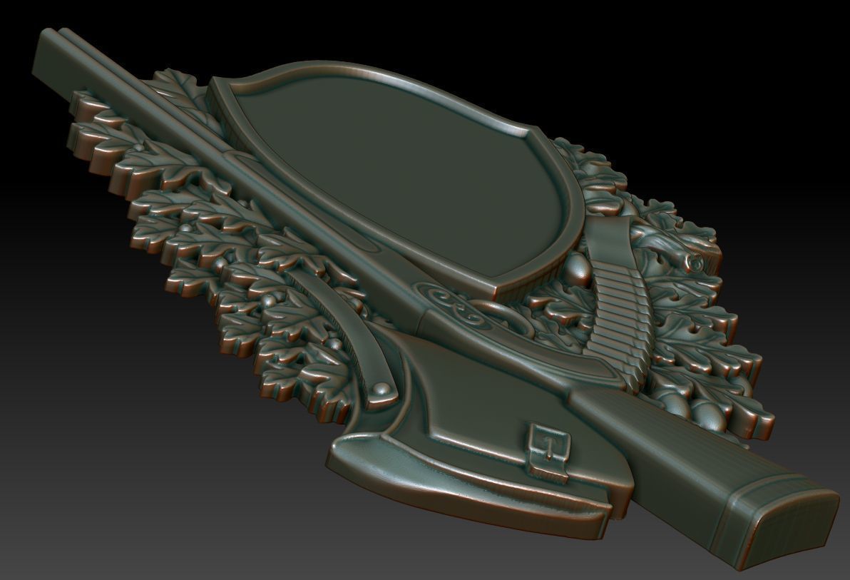Hunting wall plaque 3d model for CNC 3D print model_2