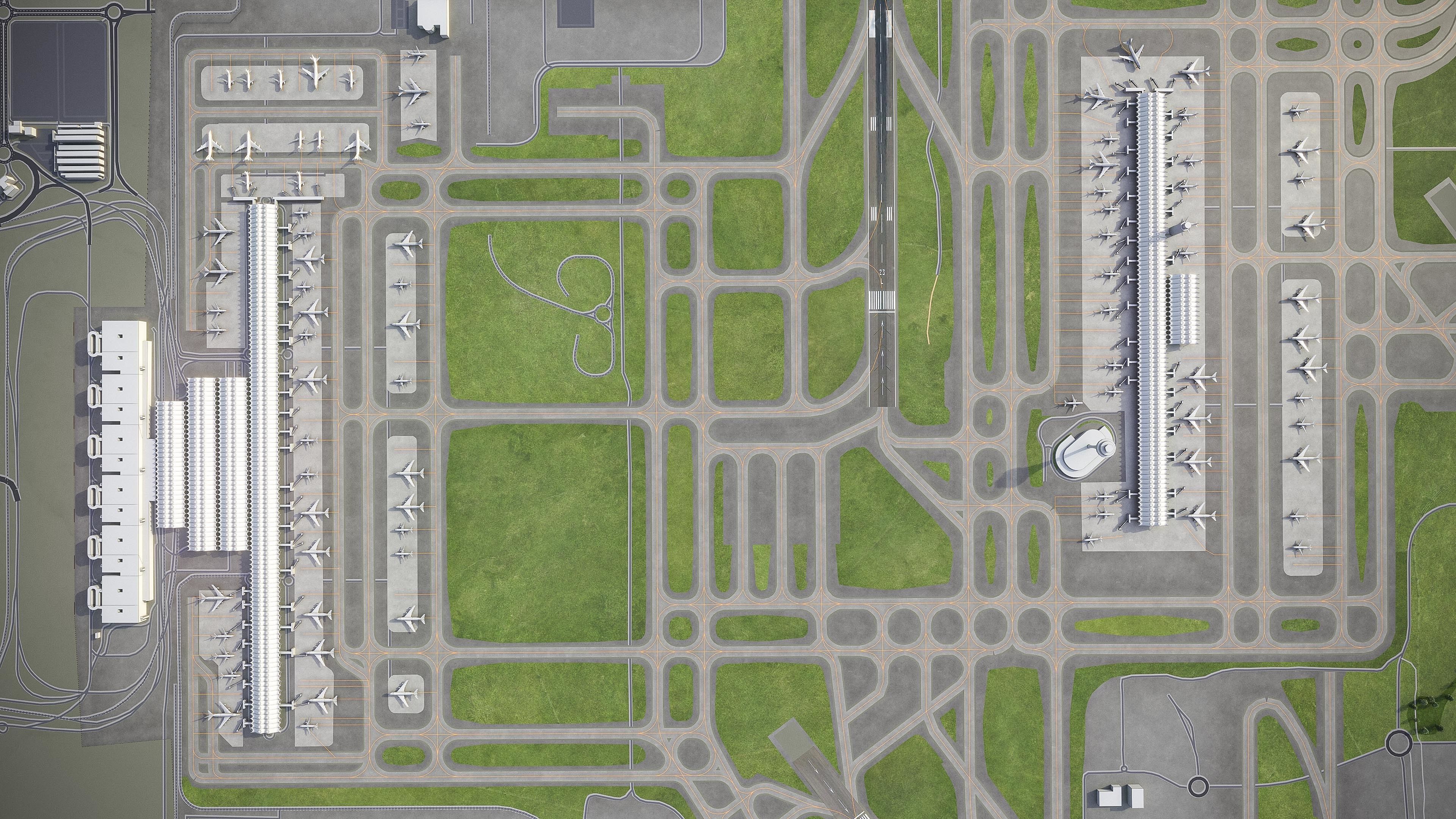 Madrid Airport Low-poly 3D model_15