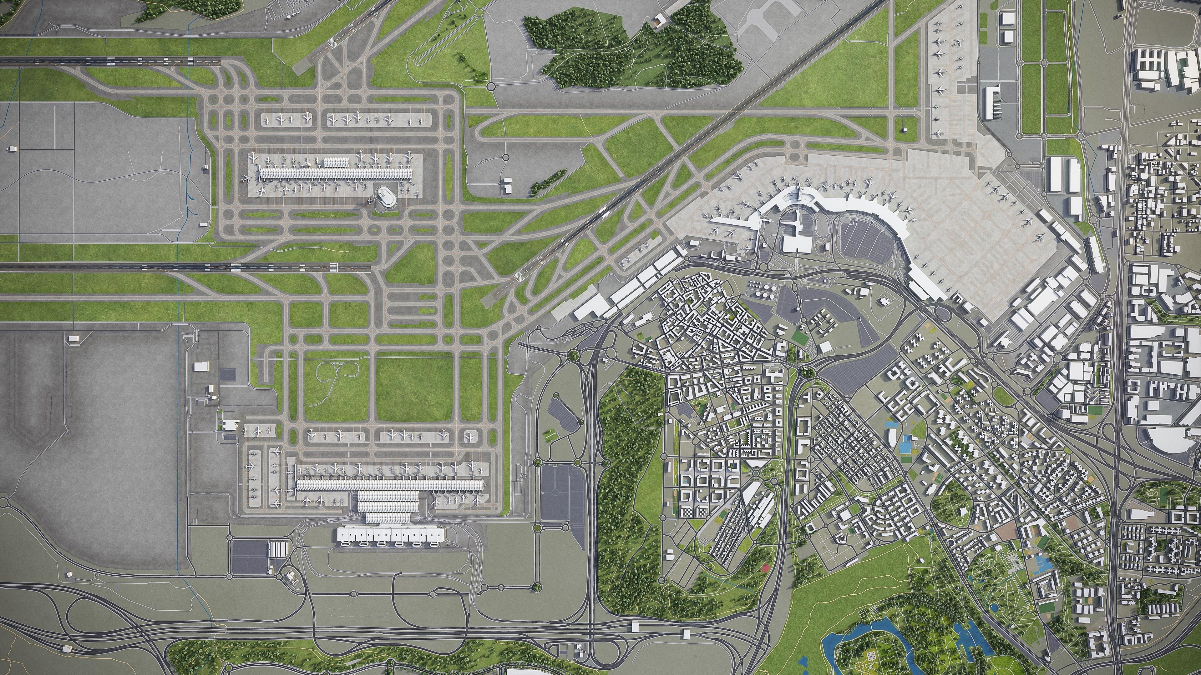 Madrid Airport Low-poly 3D model_19