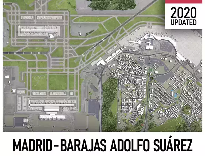 Madrid Airport Low-poly 3D model