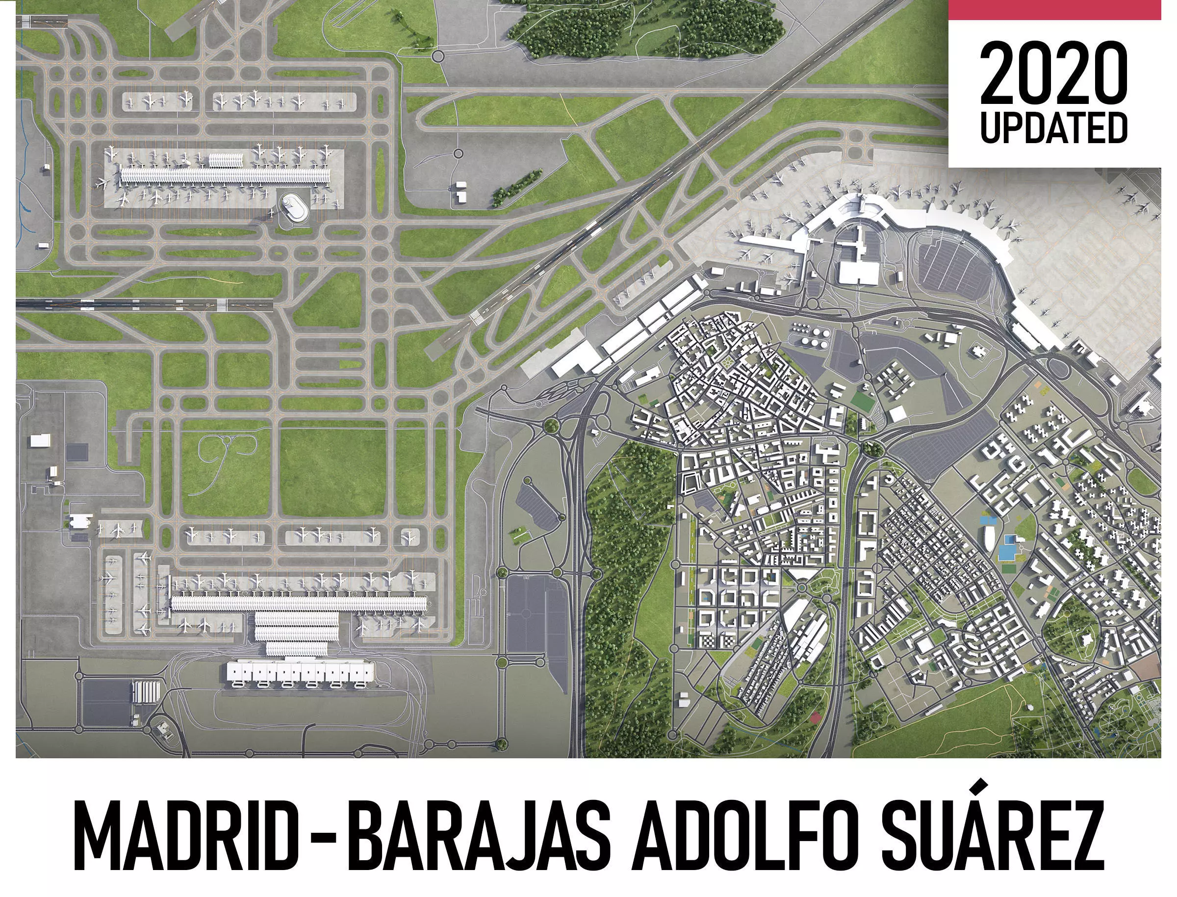 Madrid Airport Low-poly 3D model_0