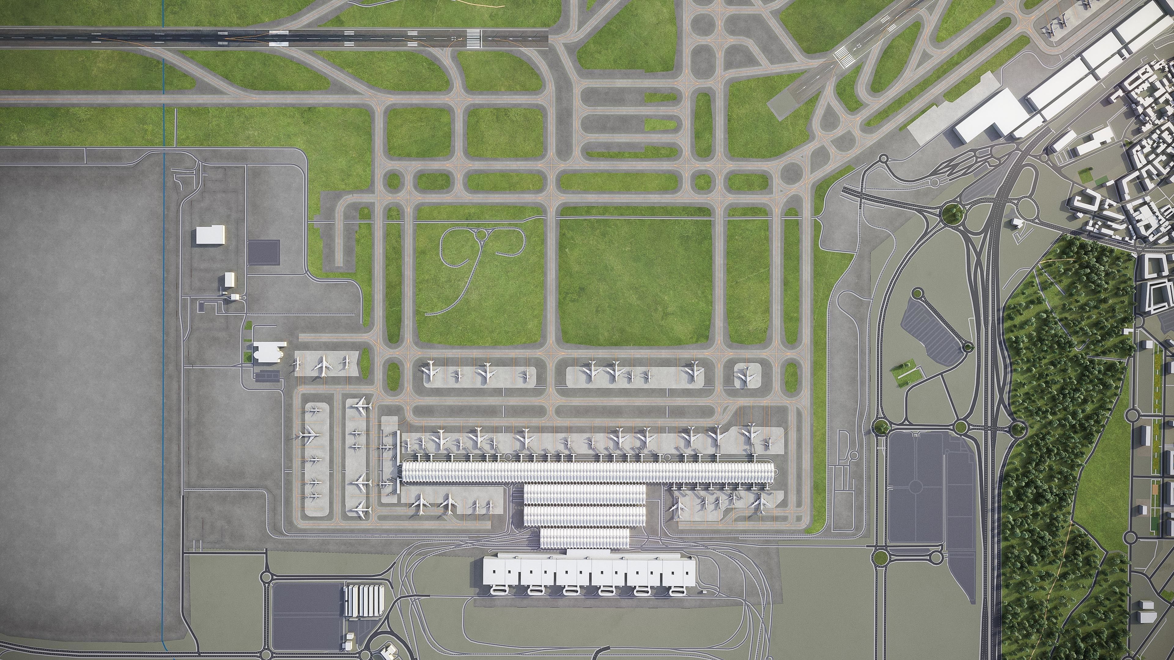 Madrid Airport Low-poly 3D model_18