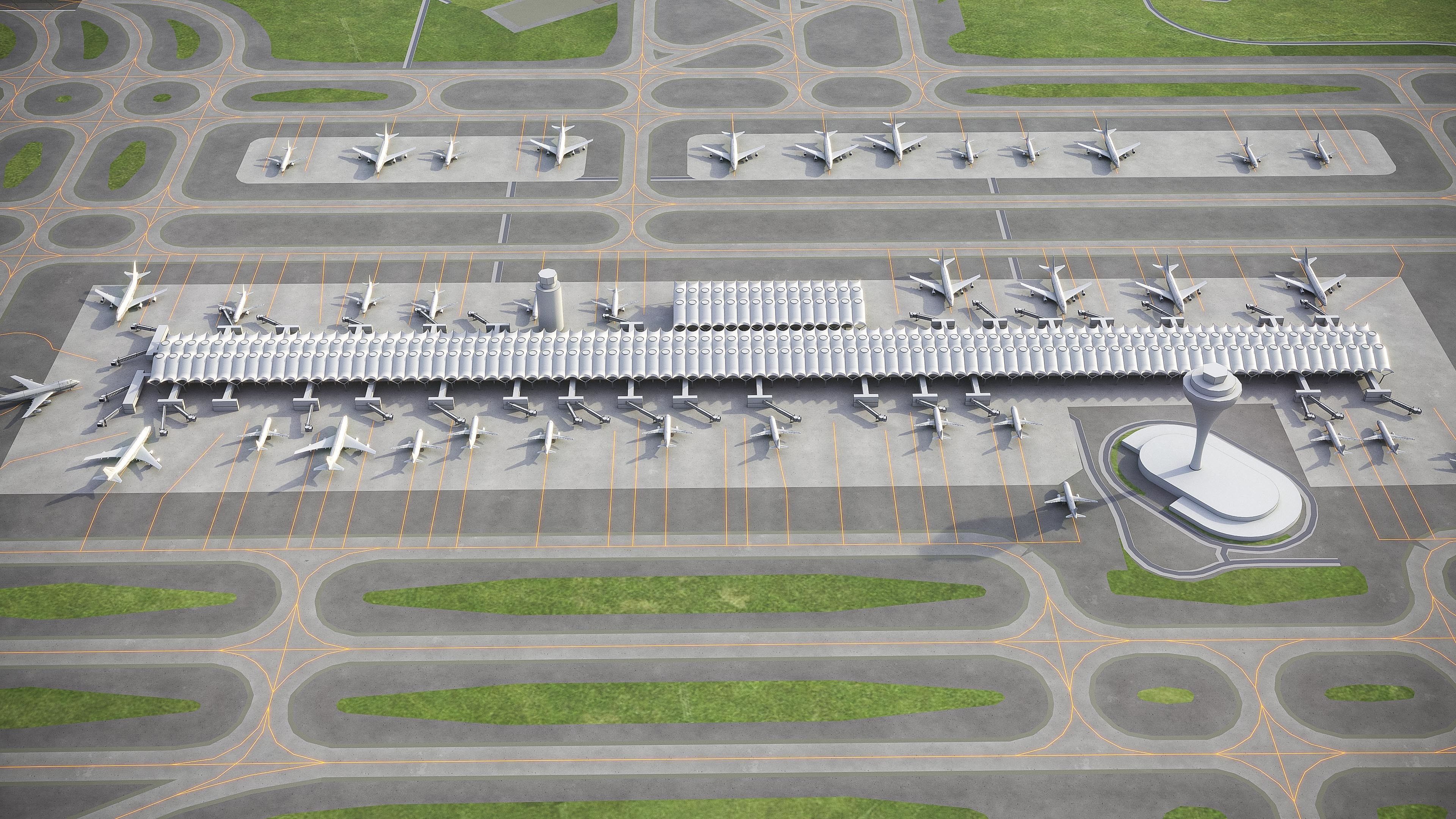 Madrid Airport Low-poly 3D model_6