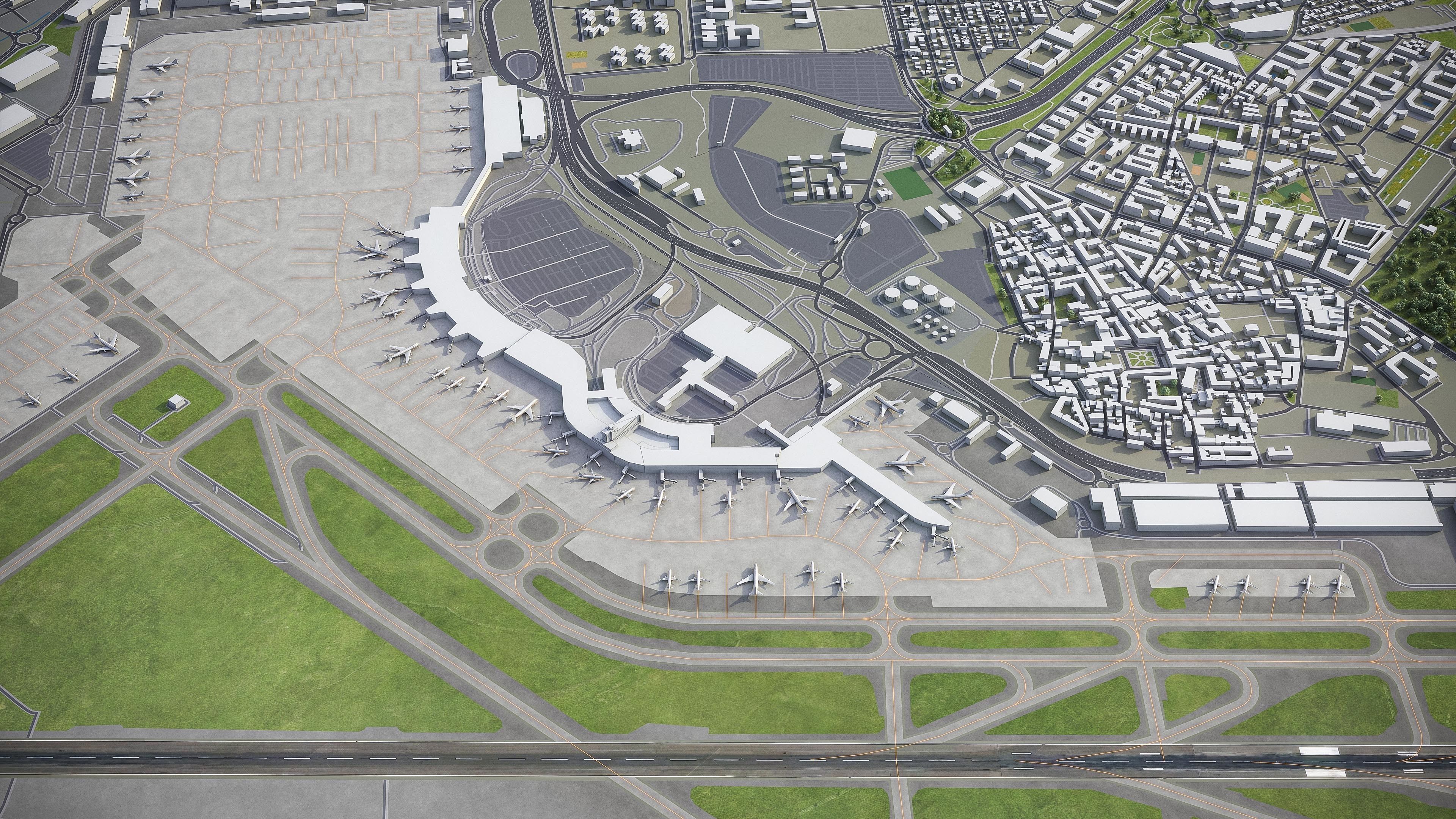 Madrid Airport Low-poly 3D model_14