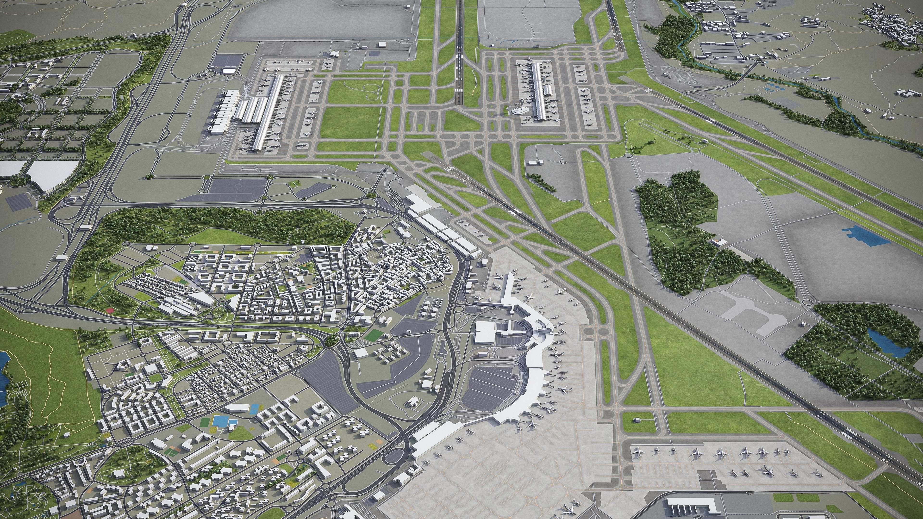 Madrid Airport Low-poly 3D model_2