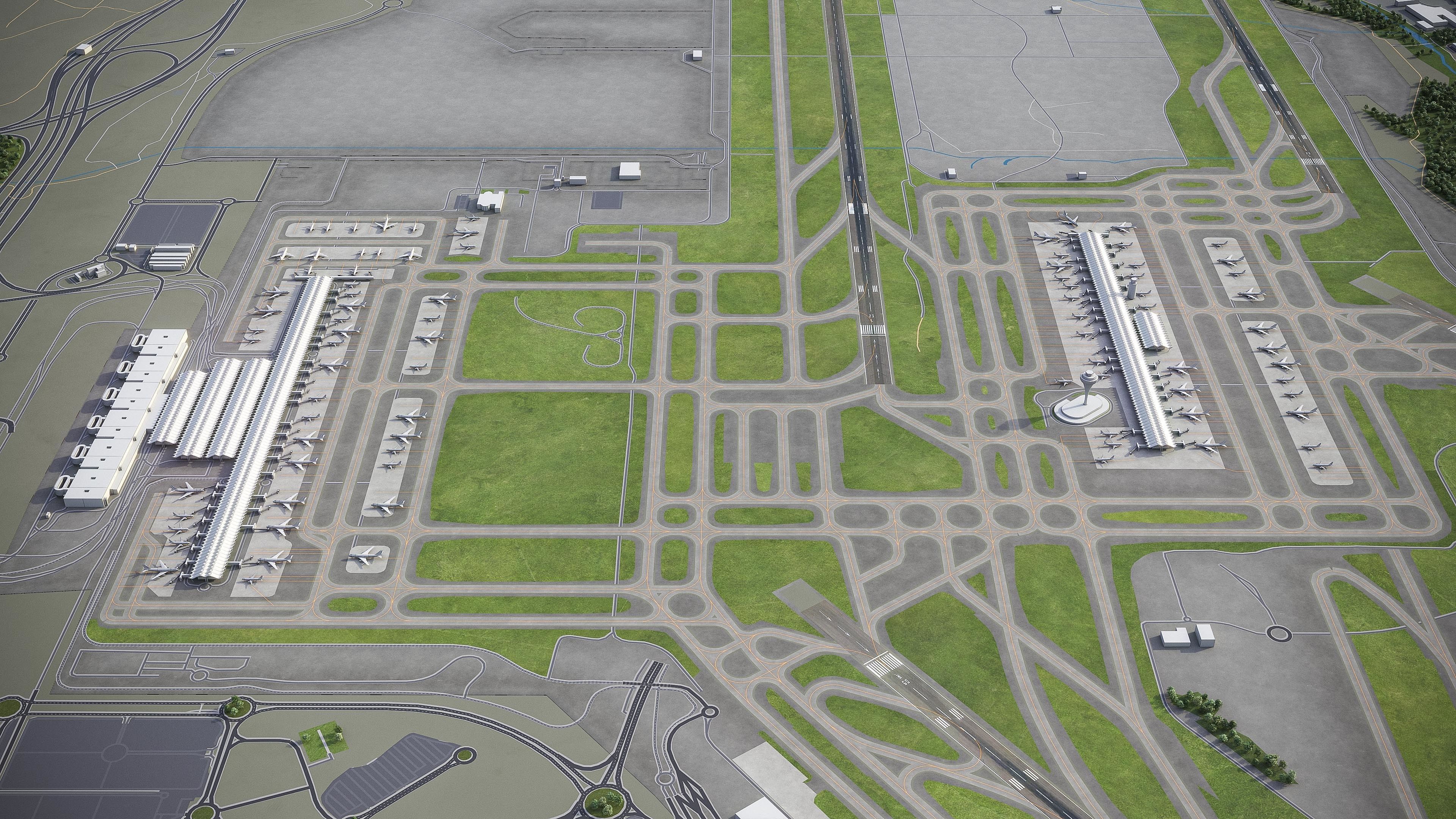 Madrid Airport Low-poly 3D model_1