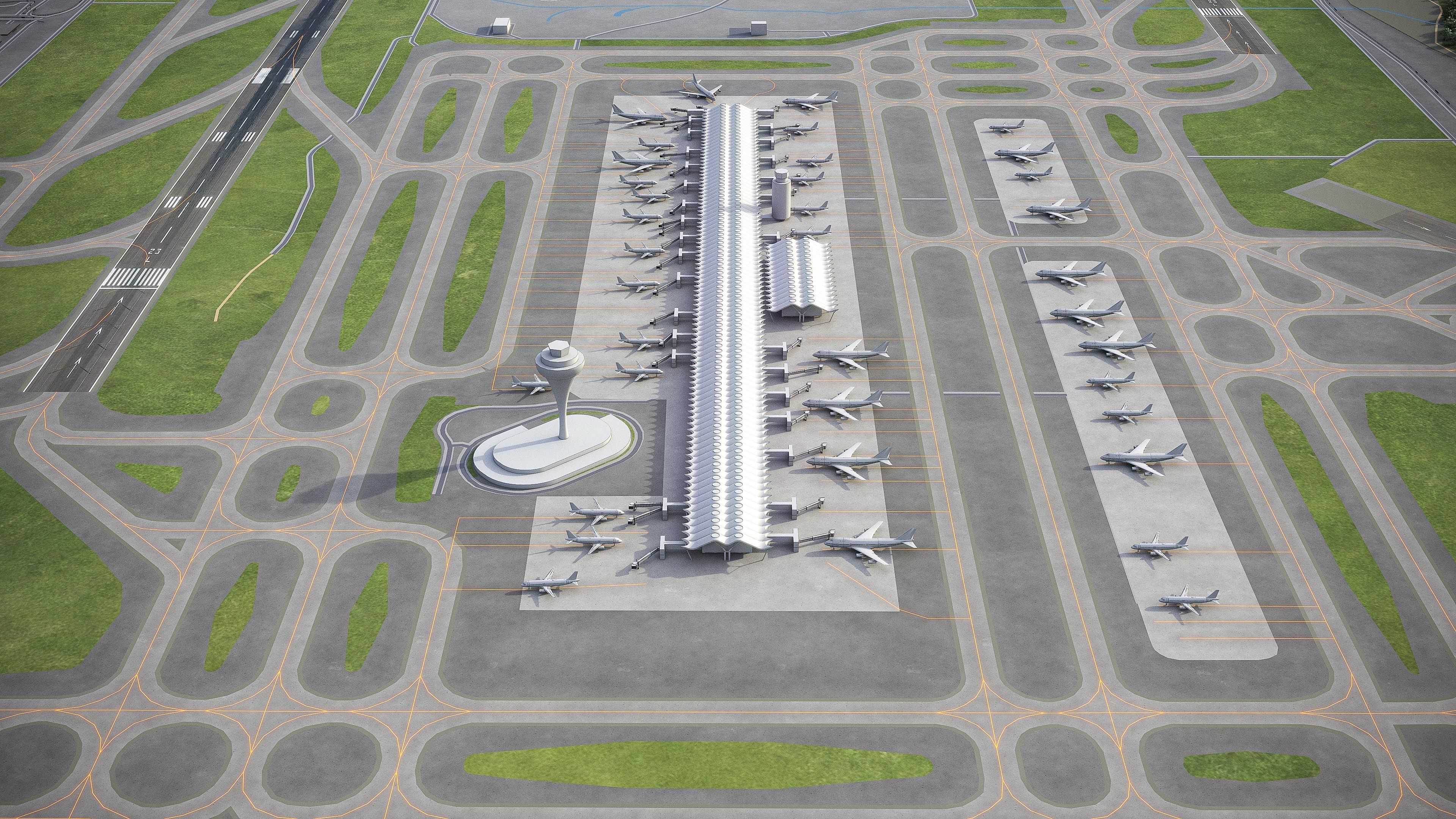 Madrid Airport Low-poly 3D model_4