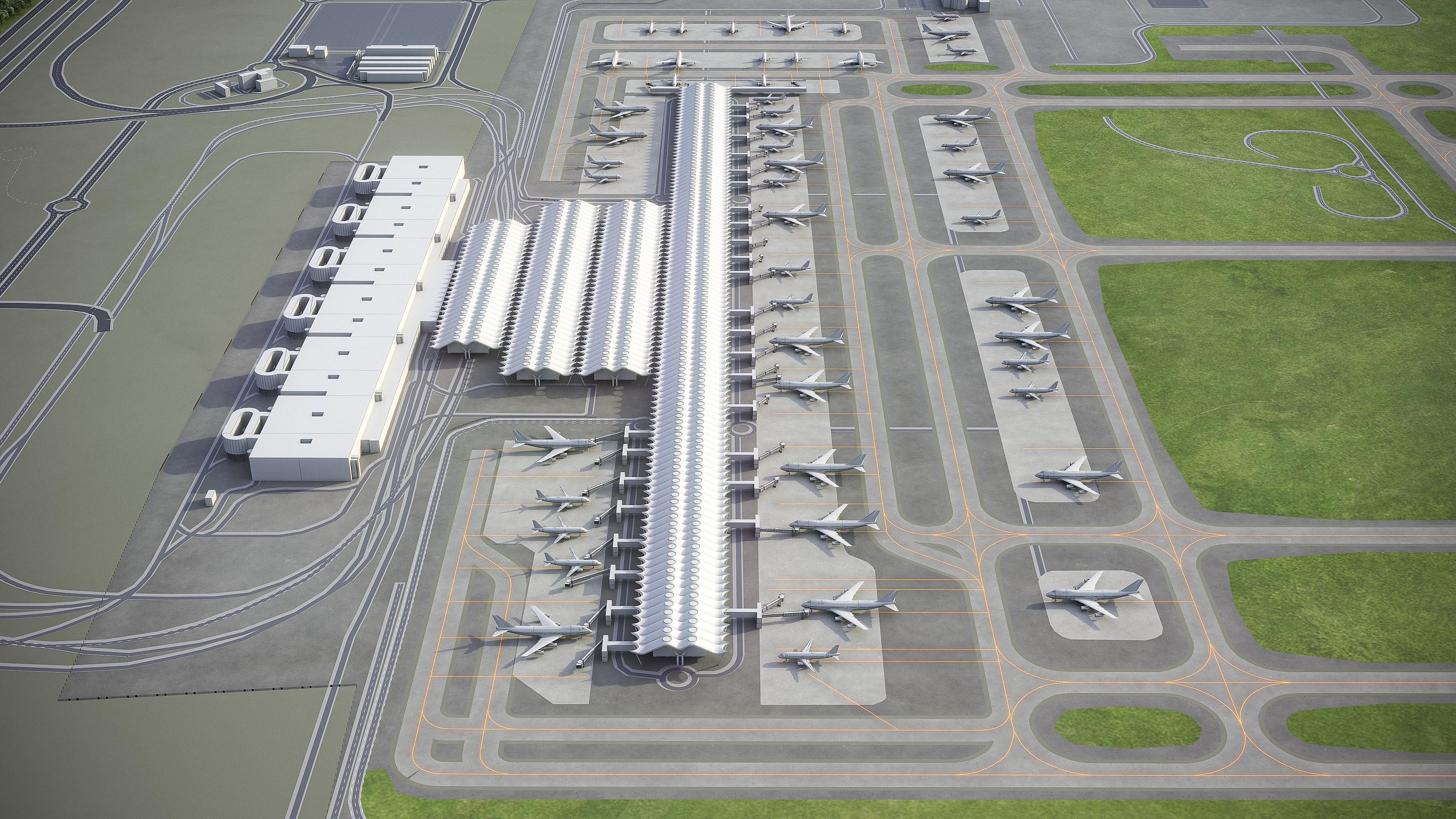 Madrid Airport Low-poly 3D model_3