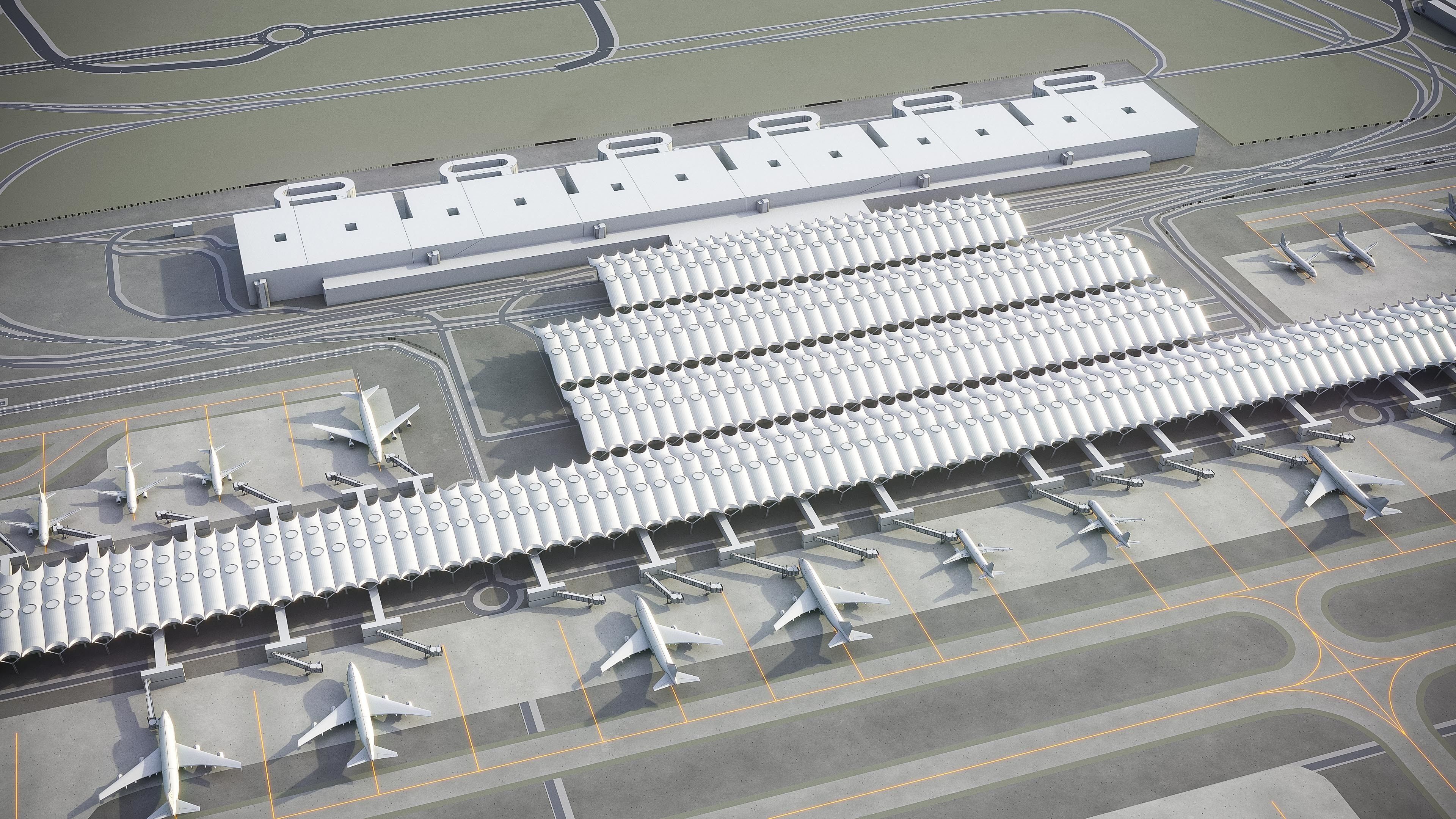 Madrid Airport Low-poly 3D model_9