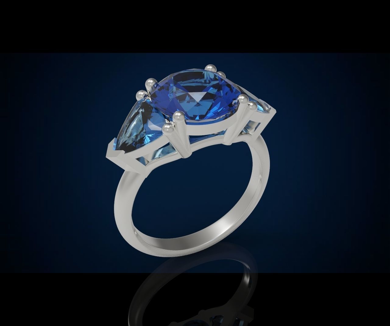 Three gemstone ring  Cg 3 1 3D print model_1
