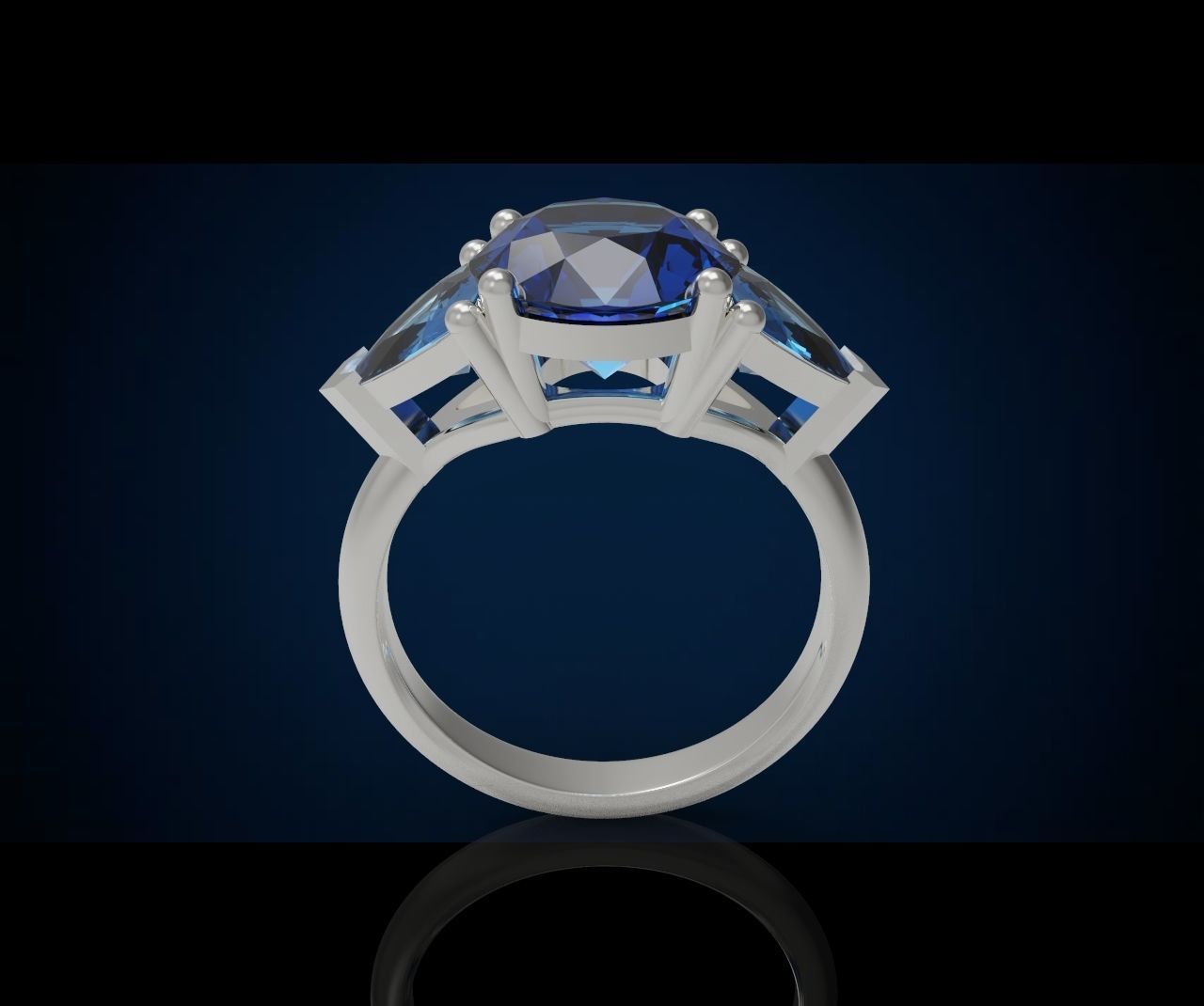 Three gemstone ring  Cg 3 1 3D print model_5