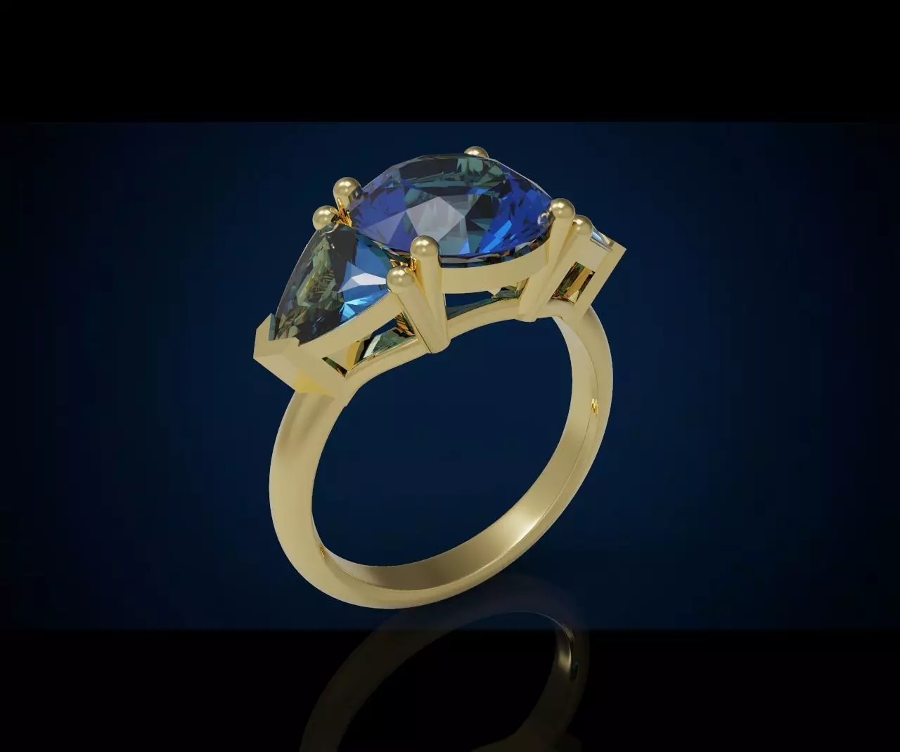 Three gemstone ring  Cg 3 1 3D print model_0